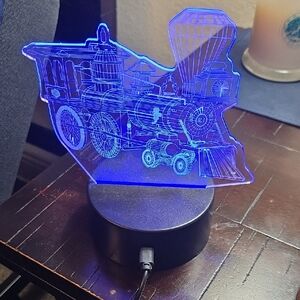 3D Illusion Train Night Light, Multi Colors And A Rotation Option.